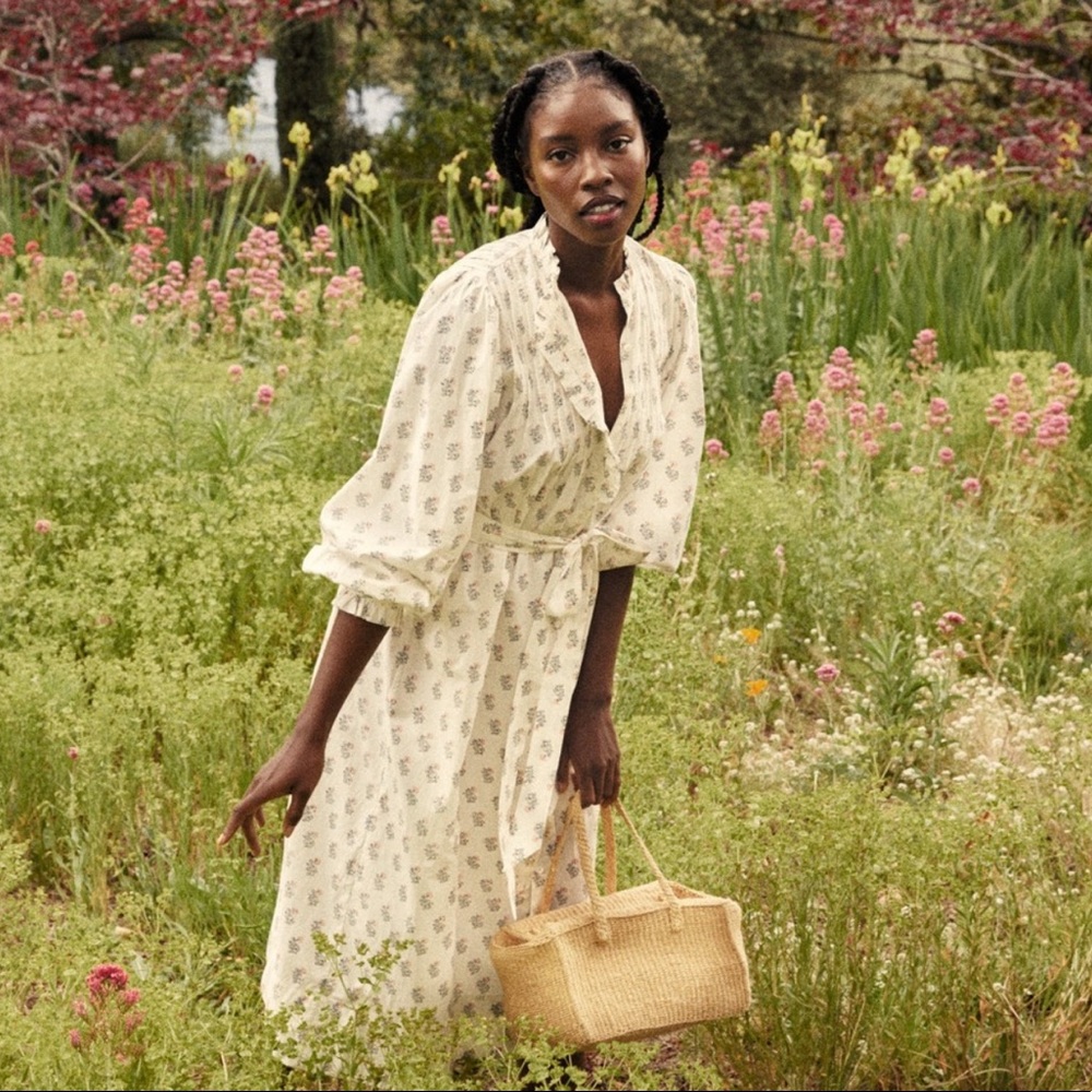 Doen Stanton poplin midi dress with tie belt